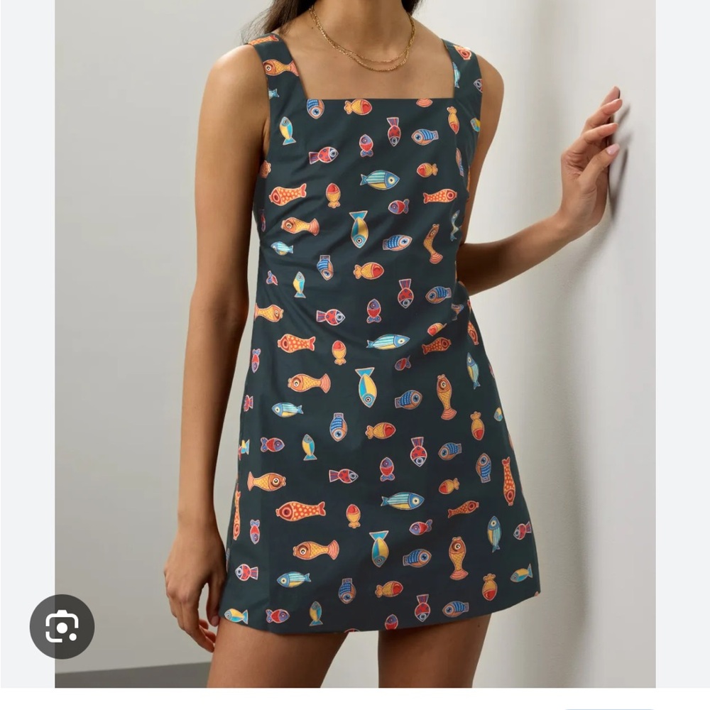 Aukai Ciao Lucia Multicolor Fish Print Mini Dress
